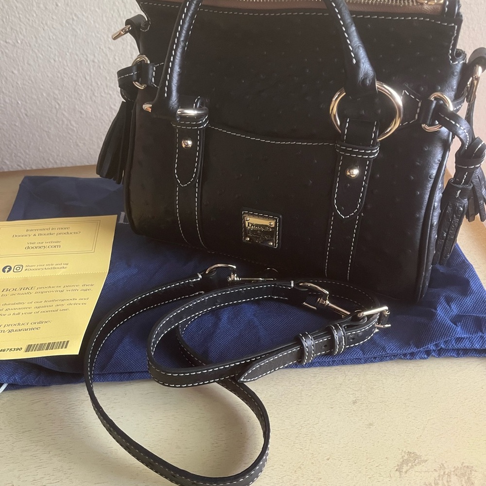 Dooney & Bourke Ostrich satchel with pocket (rarely used)